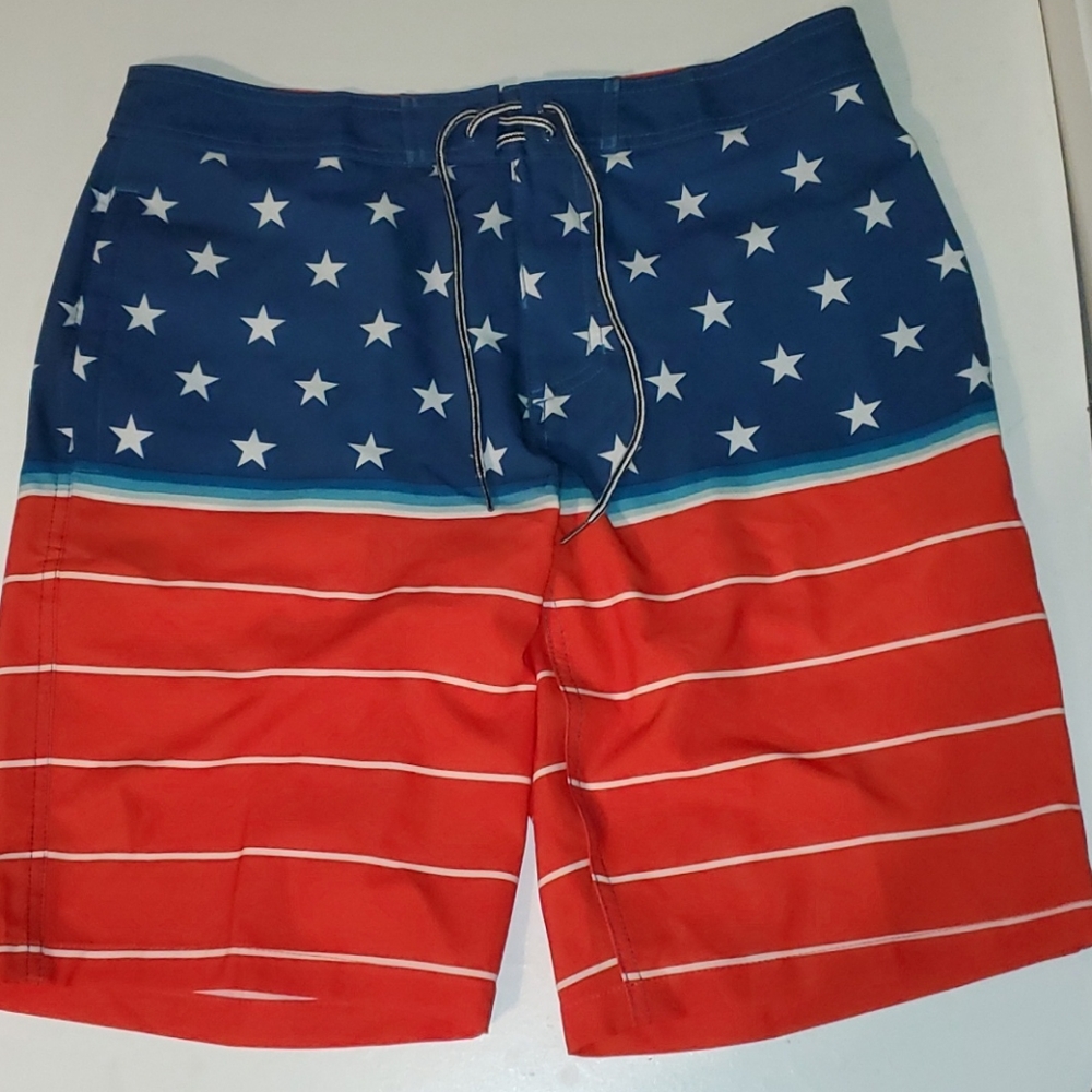Goodfellow & Co. men's 32 American flag swim trunks